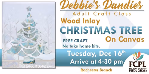 Debbie's Dandies: Wood Inlay Christmas Tree On Canvas