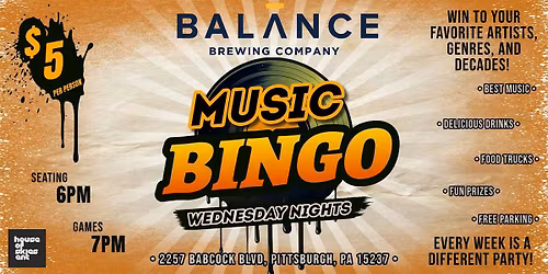 BALANCE BREWING MUSIC BINGO