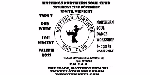 Hastings Northern Soul Club night - 22nd November 2025