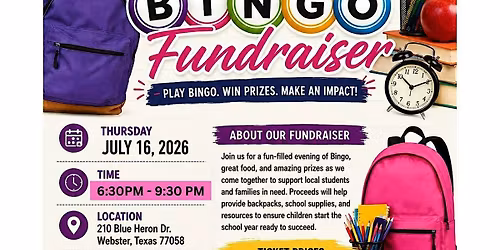 Back To School Bingo Fundraiser