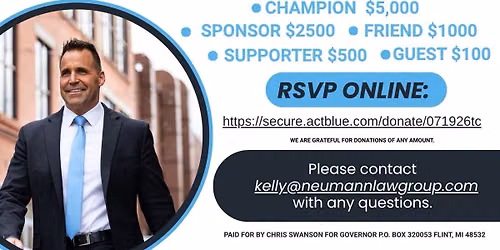 Chris Swanson for Governor! July 19th, 330-5pm at Right Brain Brewery
