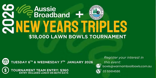 2026 Aussie Broadband x WBC $18,000 New Year's Triples