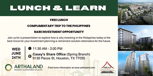 Lunch & Learn with Arthaland - LET'S GO GLOBAL!  PASSPORT:  PHILIPPINES