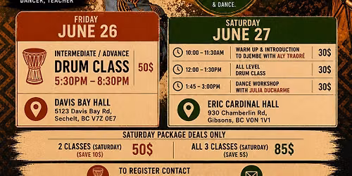 West African Drum and Dance workshop Sechelt-Gibson