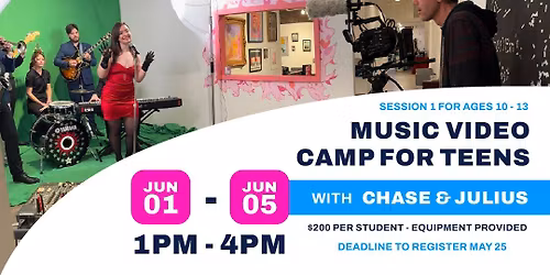 Music Video Camp for Kids (Ages 10-13)