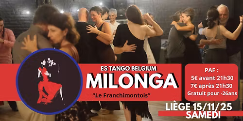 Milonga " Le Franchimontois" : Samedi 15\/11 d\u00e8s 20h30