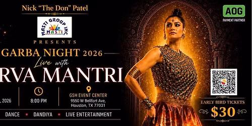 Purva Mantri Garba Live 2026 in Houston
