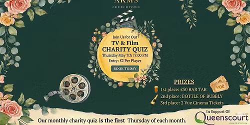 TV & Film Charity Quiz in Support of Queenscourt Hospice 