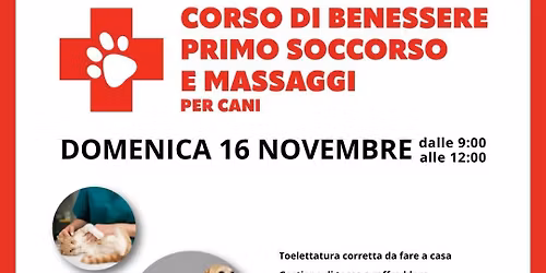 Corso di benessere - Primo soccorso e massaggio per cani