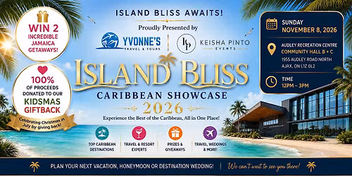 2026 Island Bliss Caribbean Showcase. Register to WIN a trip to JAMAICA