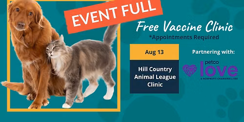 EVENT IS FULL: Free Rabies Vaccination Clinic