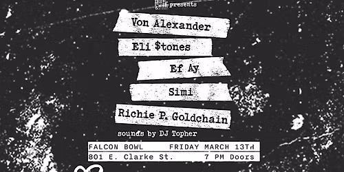 Von Alexander, Eli $tones, Ef Ay, Simi, Richie P. Goldchain at Falcon Bowl