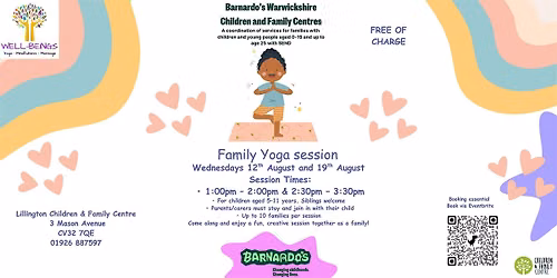 Summer Family Yoga-Time Together-ages 5-11 & siblings-Lillington C&FC