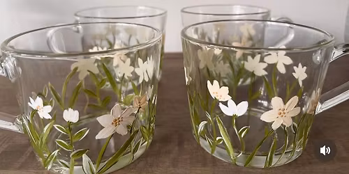 Paint & Sip Glass Coffee cups 