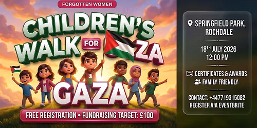 Children\u2019s  Walk for Gaza in Rochdale Springfield Park.