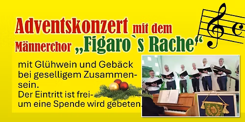 Adventskonzert mit M\u00e4nnerchor \u201eFigaro`s Rache\u201c im B\u00fcrgerhaus
