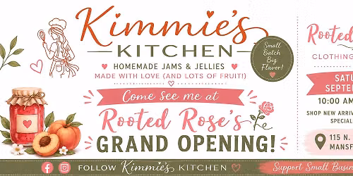 Kimmie's Kitchen Pop-Up During Rooted Rose Boutique Grand Opening!