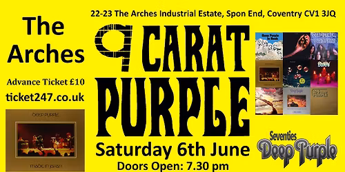 9 Carat Purple - Playing Classic Deep Purple in Coventry