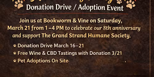 Anniversary Party & Donation Drive\/Adoption Event