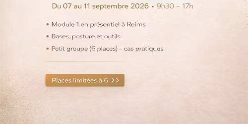 Formation en sexoth\u00e9rapie \u2013 Module 1 (pr\u00e9sentiel Reims).