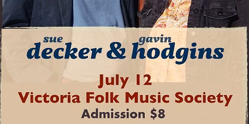 Sue Decker & Gavin Hodgins at Victoria Folk Music Society