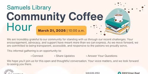 Samuels Library Community Coffee Hour