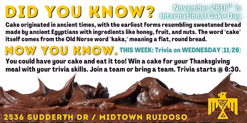 Lost Hiker WEDNESDAY Night Trivia (Cake Day)