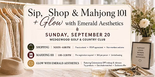 Sip, Shop, Mahjong 101 & Glow with Emerald Aesthetics | Powell, Ohio