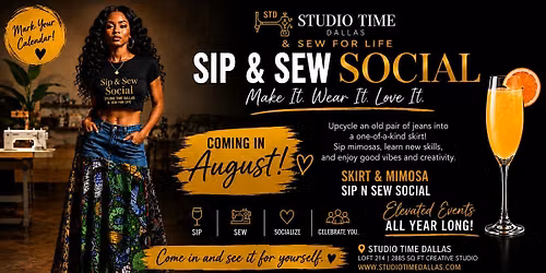 Sip & Sew: Upcycled Denim Skirt & Mimosas | Studio Time Dallas