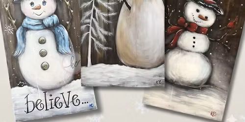 Pick your snowman Wood Sip & Paint!