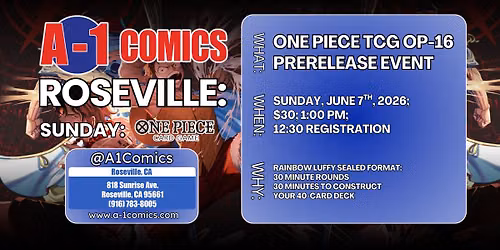 RSVL: One Piece OP-15 Release Event $30