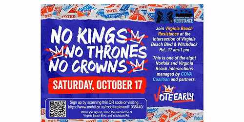 Join VB Resistance at NO KINGS in Virginia Beach