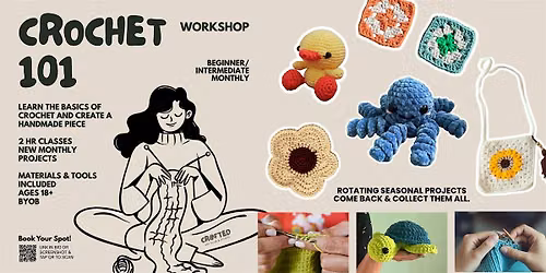Crochet 101: Beginner Crochet Class (All Supplies Included)