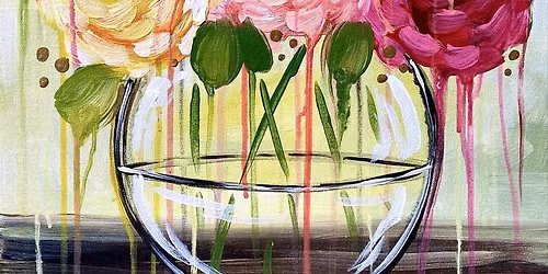 Sip & Paint 'Dripping Blooming Bouquet' with us!