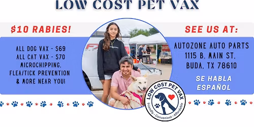Buda Low Cost Pet Vax Clinic (1115 B, Main St)