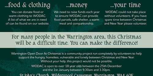 Warrington Open Door at Christmas