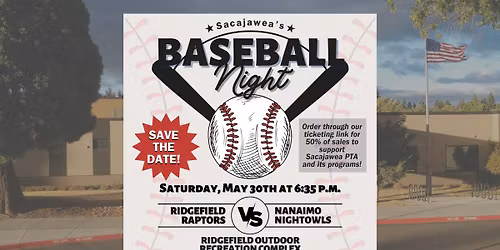 May 30: Ridgefield Raptors' Sacajawea Elementary Fundraising Night! 