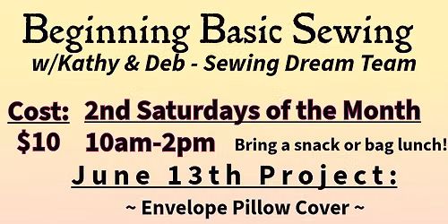 Beginning Basic Sewing Class - Envelope Pillow Cover