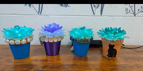 Lighted Sea Glass Succulent