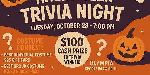 \ud83c\udf83 Olympia\u2019s Haunted Trivia Night \ud83d\udc7b