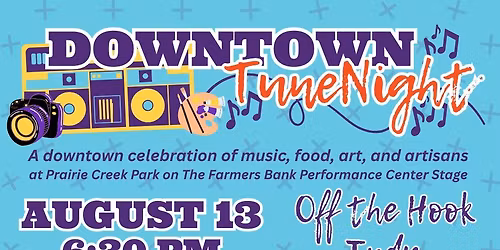 Downtown TuneNight @ Prairie Creek Park LIVE with Off the Hook Indy