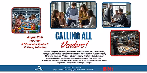 Business Networking International (BNI) Visitors Day Membership Opportunity