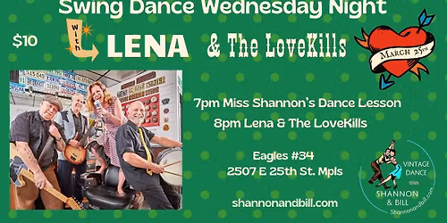Lena & The LoveKills at Swing Dance Wednesday Night 3\/25