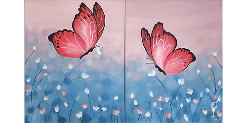 Delicate Butterflies Dancing Together - Date Night - Paint and Sip in San Antonio | Classpop!\u2122