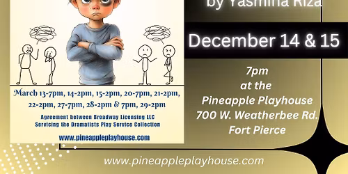 God of Carnage Auditions at the Pineapple Playhouse