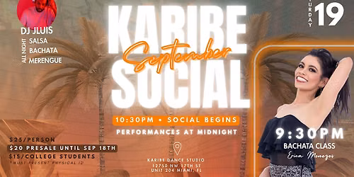 Karibe September Social - Salsa, Bachata, Merengue