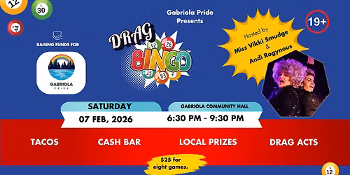 Drag Bingo Fundraiser for Gabriola Pride