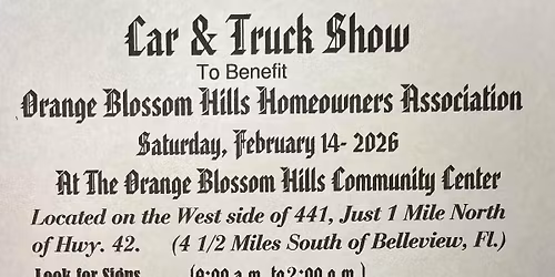 Orange Blossom Hills Community Center Car & Truck Show