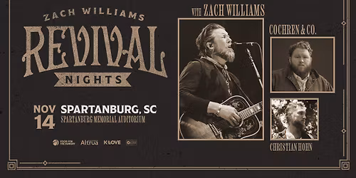 Zach Williams' Revival Nights Tour 2026 - Spartanburg, SC