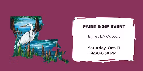 Paint and Sip event: Egret La Cutout